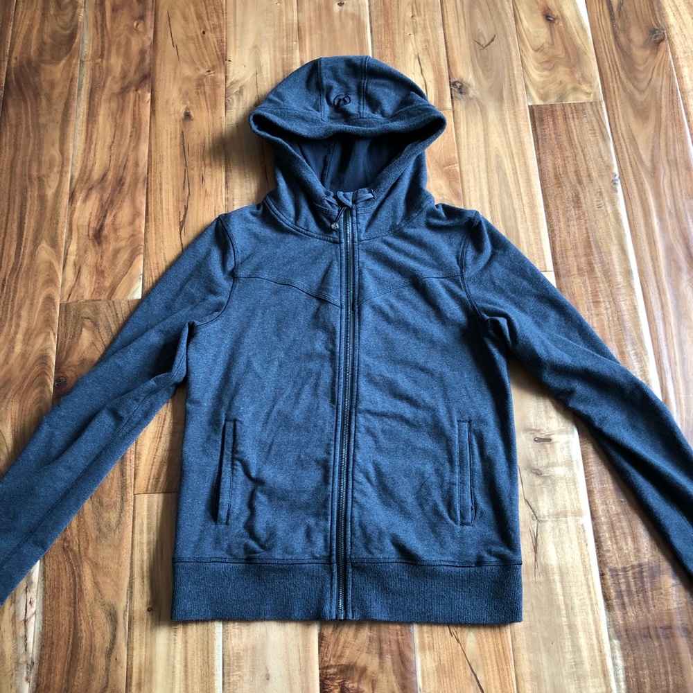 Authentic lululemon dark gray zipped hoodie size10